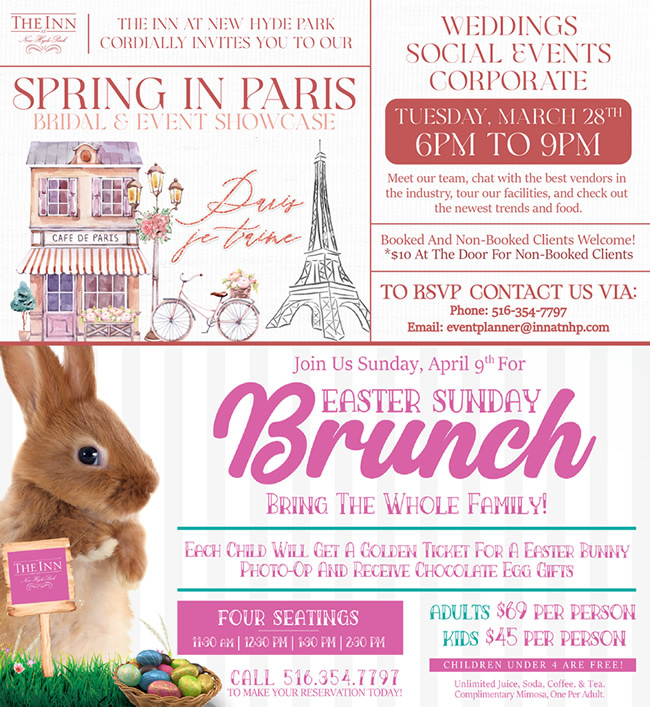 the inn at new hyde park - spring in paris bridal & event showcase & easter sunday brunch