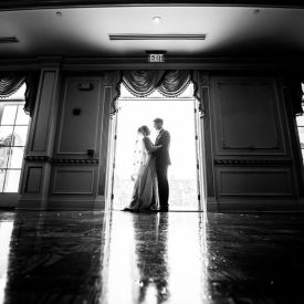 Couple in the door way to our garden