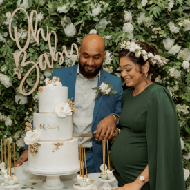 couple cutting cake