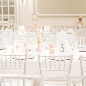 Table set up in the Anthonian Rose Room